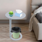 C-Shaped Round Side Table, Modern Metal End Table with O-Shaped Base for Small Spaces, Ideal for Living Room, Bedroom, Couch, 18.9” x 27.2” Design