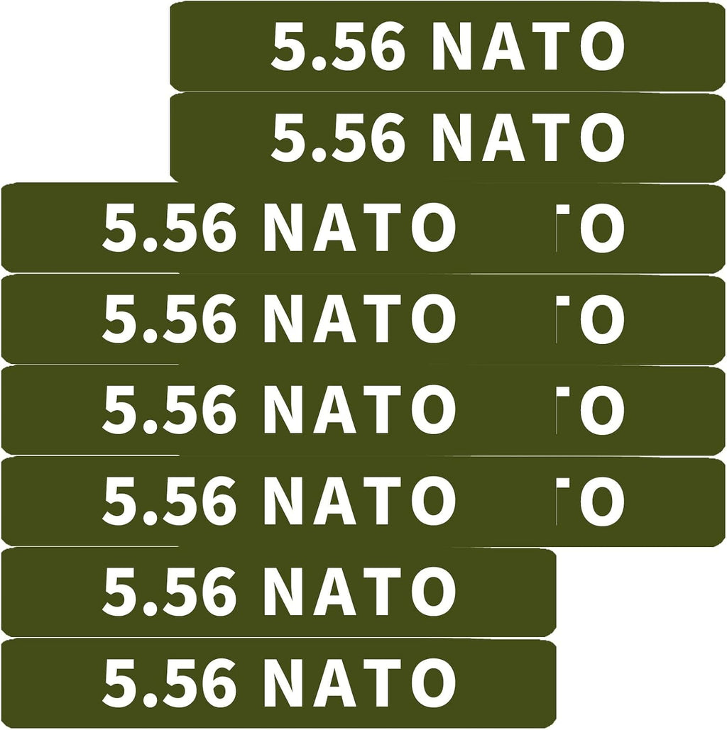 12 Pack Miaozhun 5.56 NATO Magazine Marking Bands 5.56 Magazine Caliber Identification(Army Green-White)