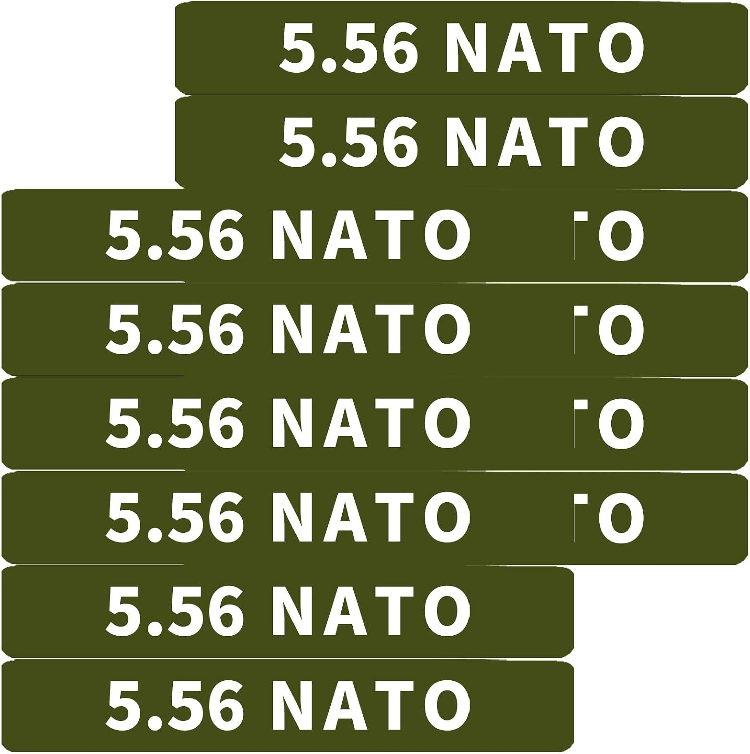12 Pack Miaozhun 5.56 NATO Magazine Marking Bands 5.56 Magazine Caliber Identification(Army Green-White)
