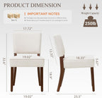 MALOL Upholstered Dining Chairs Set of 4, Fabric Kitchen Chairs with Padded Seat & Back, Solid Wood Legs, Modern Simple Dining Room Chairs for Kitchen, Dining Room, Living Room, Beige