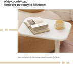 Guyii Modern Side Table, Cream White C-Shaped Sofa Table, Space-Saving End Table for Living Room, Bedroom, Sofa, Office, Easy Assembly