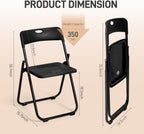 Karl home 10 Pcs Folding Chair, 300LBS Lightweight Foldable Plastic Chair, Reinforced Metal Frame Easy to Fold & Store for Indoor & Outdoor, Wedding, Party, Meeting Room, Patio and Garden, Black
