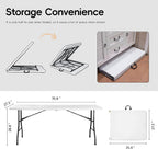 pollilar 6FT Folding Table Plastic 6 Foot Foldable Table HDPE Portable Banquet Surface Fold-in-Half Desk Utility for Working Meeting,Parties, Picnic, Camping, Weddings, Catering, Garden Dining-White