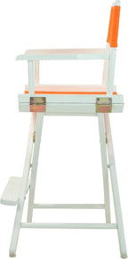 Casual Home 24" Director's Chair White Frame with Tangerine Canvas, Counter Height