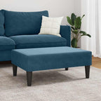 Velvet Footstool 30.3x21.7x12.2 Inches, Cozy and Stable Footrest with Plywood Frame, Soft Velvet Upholstered Stool for Living Room, Modern Design