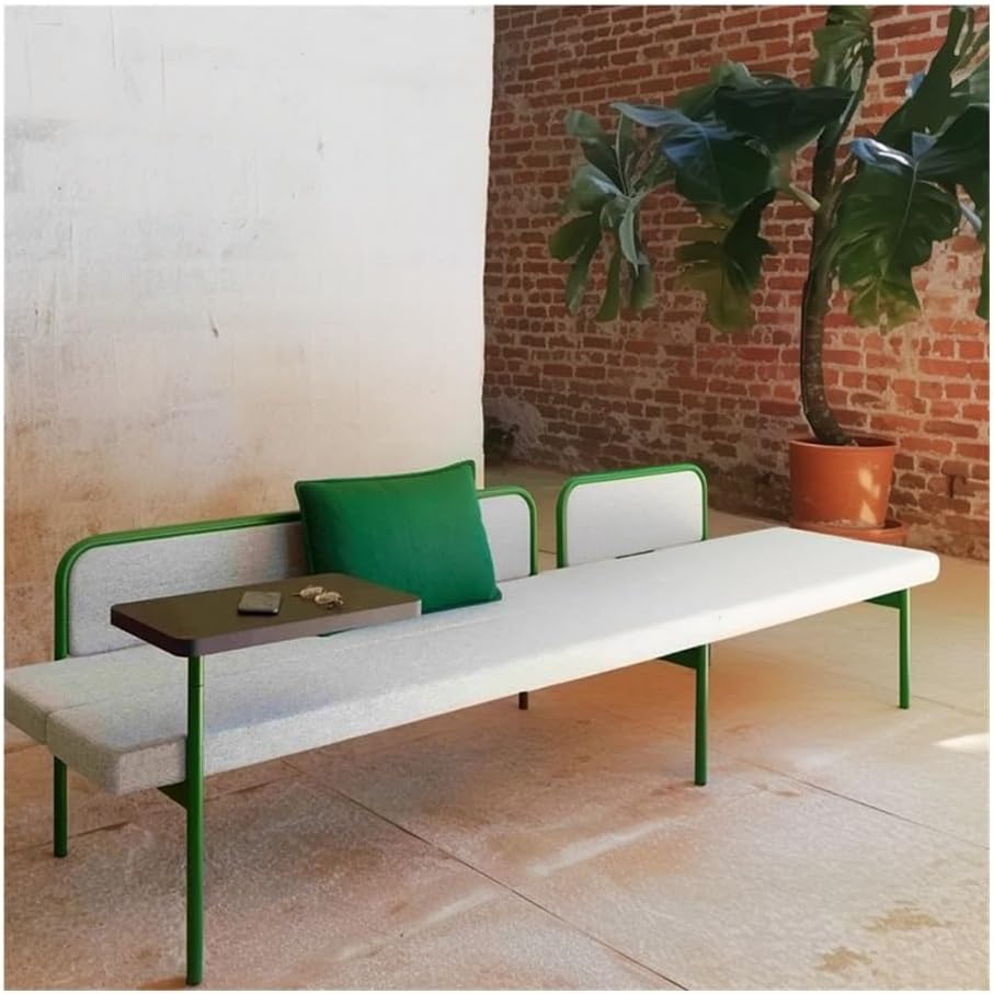 Patio Benches Solid Wood Park Bench Outdoor Sofa, Cast Iron Square Leisure Seat Furniture(200 * 55 * 85cm)