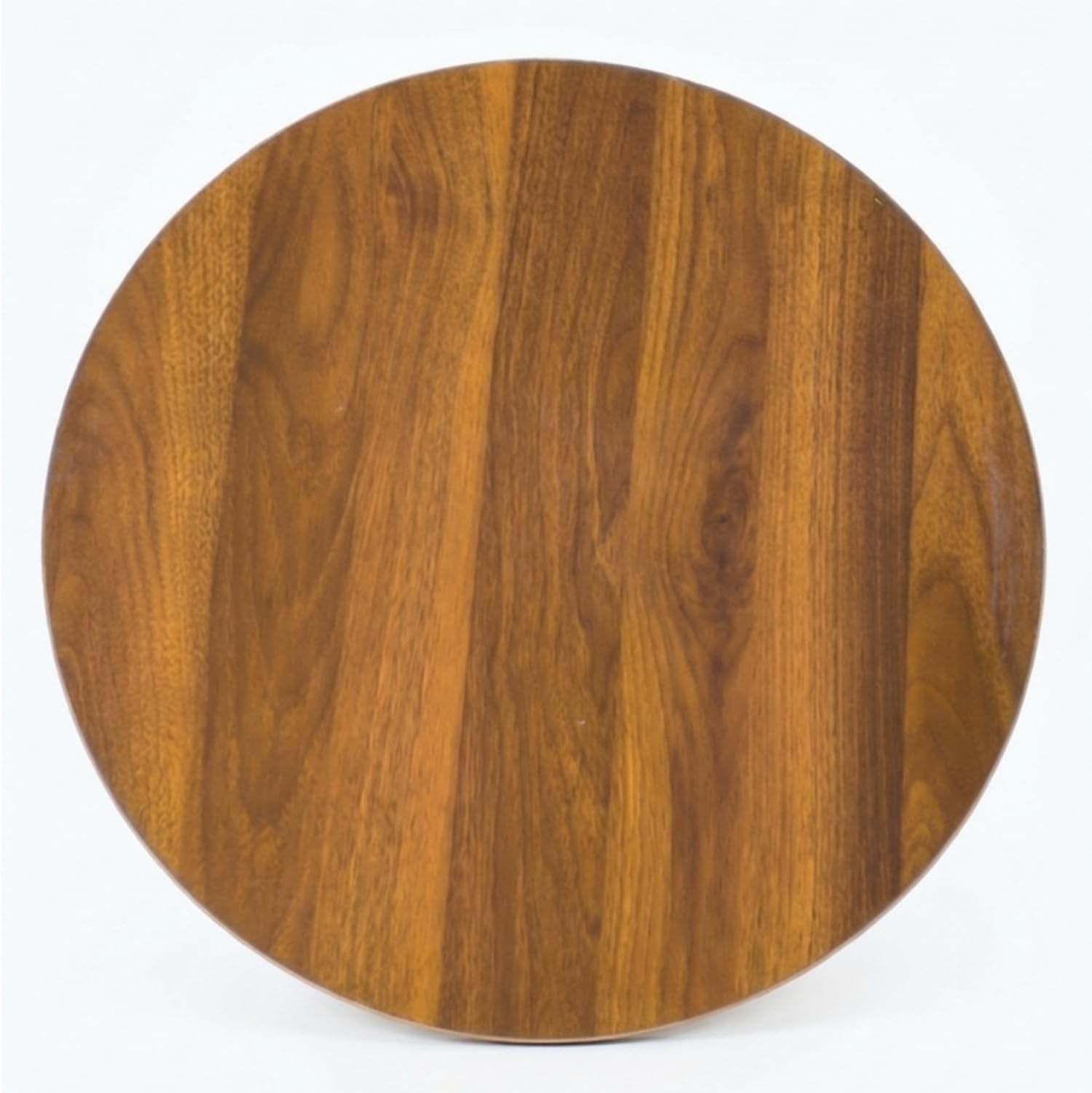 Small Round Side Table-17.7" Cute End Table with 2-Tier Storage-Waterproof Low Nightstand for Kids Room,Nursery,Small Spaces,Plant Stand&Bean Bag(Walnut)