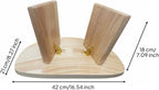 Meditation Bench Upright Wooden Kneeling Ergonomic Seat Easy to Assemble Portable Bench Suitable for, Natural Wood, S with Buckle