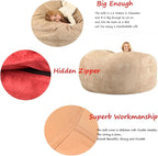 Bean Bag Chair Cover(no Filler),Adults Luxurious Giant 6/7/8ft Huge Bean Bag Chair for Organizing Children Plush Toys or Memory Foam (Color : Light Blue, Size : 8ft)