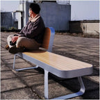 Patio Benches Park ChairOutdoor Solid Wood Stainless Steel Leisure seatOutdoor Open-air Patio Chair(180cm)