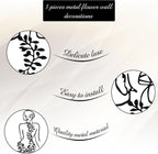 Photect 3 Pcs Metal Wall Art Decor Minimalist Abstract Woman Wall Art Metal Modern Line Drawing Decor Female Single Line Home Hanging for Bedroom Bathroom Living Room Housewarming(Plant,Black)