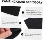 BESPORTBLE 1Set Replacement Cover Canvas, Black Casual Directors Chair Cover Kit Replacement Canvas Seat and Back with Wood Stick for Home Director Chair