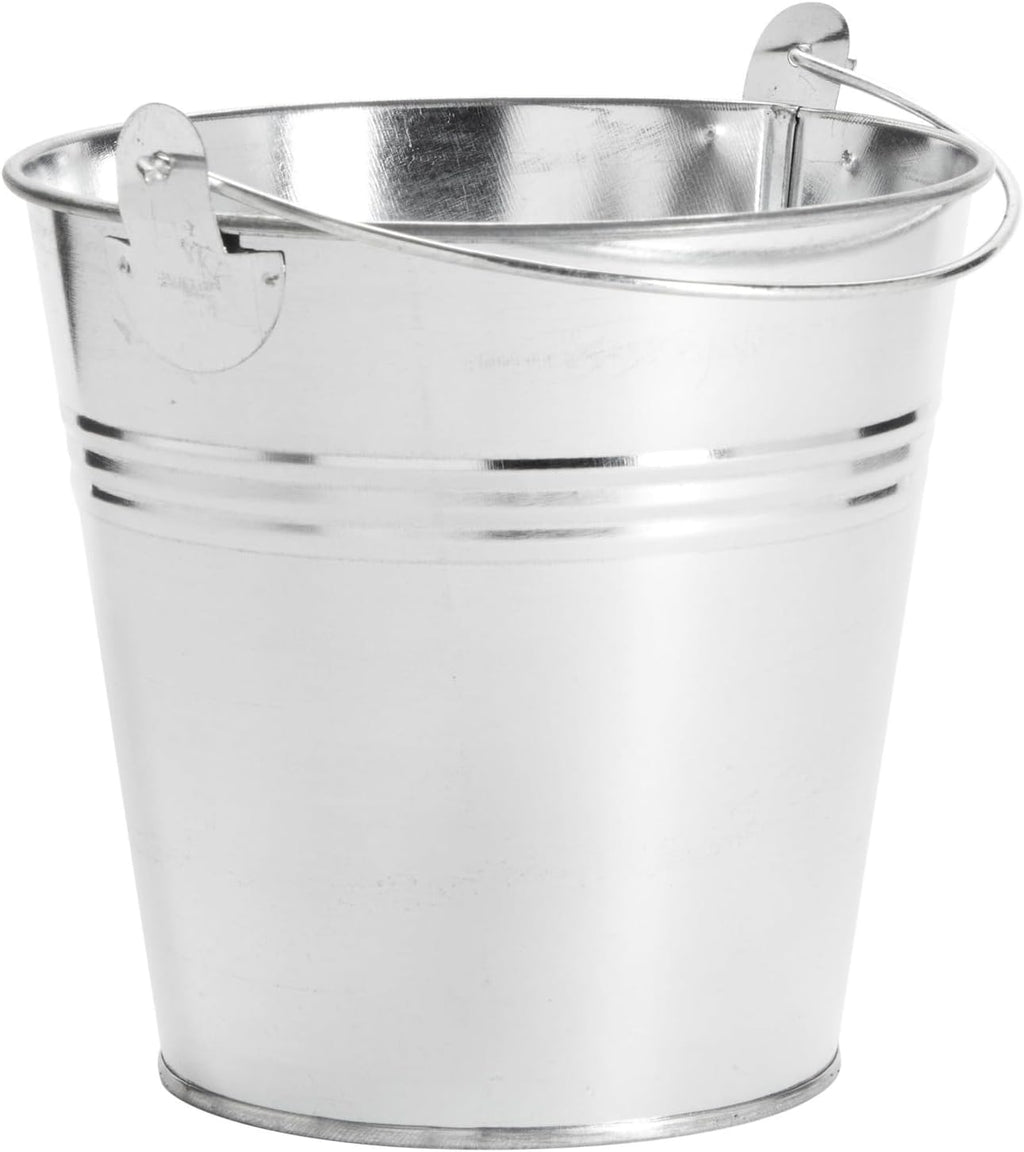 Juvale Galvanized Metal Buckets - 24 Pack, Silver, 4.7 in - Mini Metal Buckets with Handles for Party Decorations & Crafts