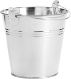 Juvale Galvanized Metal Buckets - 24 Pack, Silver, 4.7 in - Mini Metal Buckets with Handles for Party Decorations & Crafts