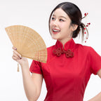 Ipetboom 2pcs Bamboo Folding Hand Fans - 12.5 in Vintage Style Foldable Handheld Fan for Women Ladies Girls Portable Elegant Summer Weddings Parties and Home Decoration Accessory Gift - Brown