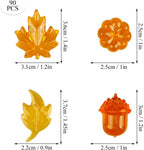 90 Pieces Acrylic Gems Leaves Mini Acrylic Pumpkin Maple Leaves Acorns Crystals Gems for Thanksgiving Home Decor Autumn Table Scatters Decoration Favor Vase Filler(6 Colors)