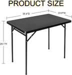 3ft Rectangular Folding Table, All-Occasion Plastic Event Table for Indoor and Outdoor, Portable Desk, Camping, Durable and Stable, HDPE and Steel, Wide Application, Black