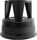 Cramer Kik Step Steel Step Stool - Two Step, Holds 350 lbs, Rolling Stool with Wheels, Non-Slip Surface, Black