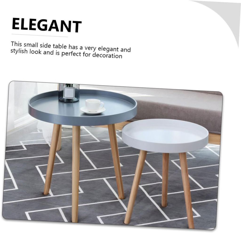 Nordic Style Mini Round Coffee Table White Small Corner Sofa Side Table Creative Indoor Household Accent for Living Room Bedroom