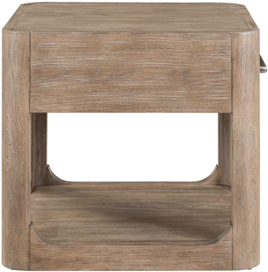 Liberty Furniture South Bend Living Room End Table Contemporary with Storage Drawer - Burnished Clay Oak Wood