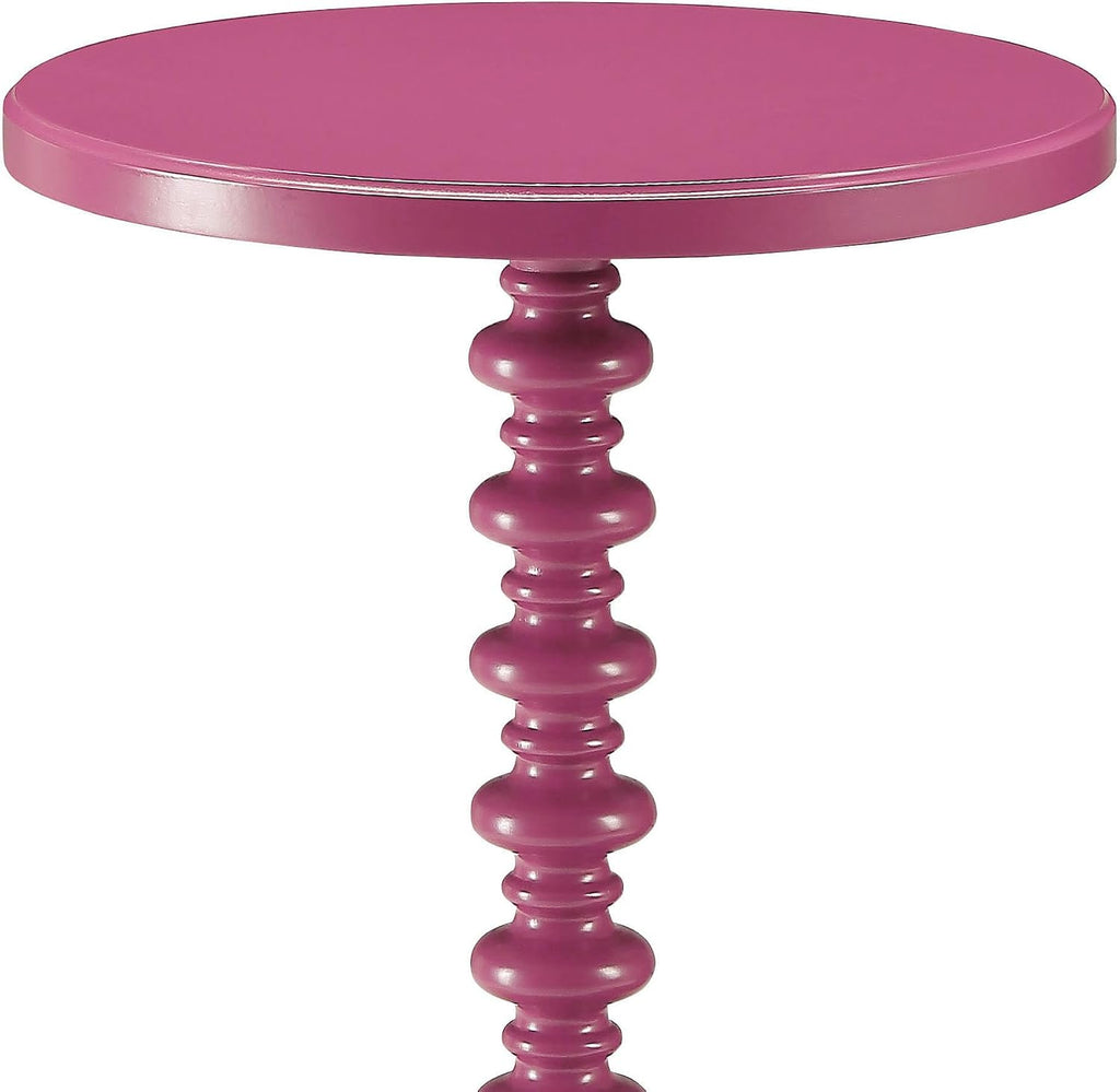 Purple Accent Table with Pedestal Base