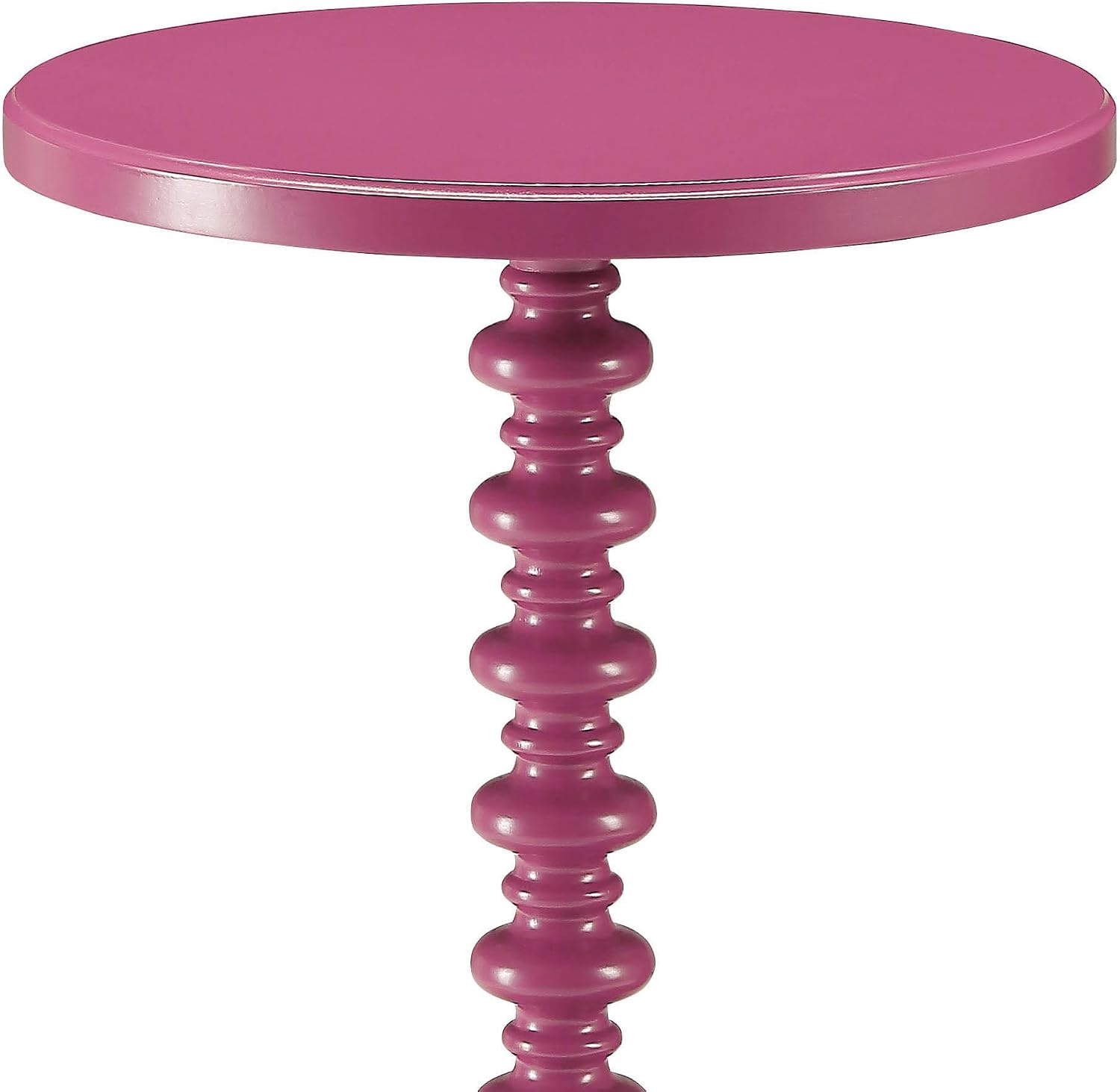 Purple Accent Table with Pedestal Base