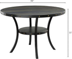 Roundhill Furniture Biony Espresso Wood Dining Set with 4 Fabric Nailhead Chairs, Purple