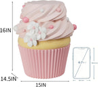 Cynkeyee Food Stool Simulated Cupcake Chair - Resin Fun Decorative Furniture, Low Shoe Changing Stool, Pink Changing Seats for Hallway Office Lounge Dorm Room 14.5x15x16IN