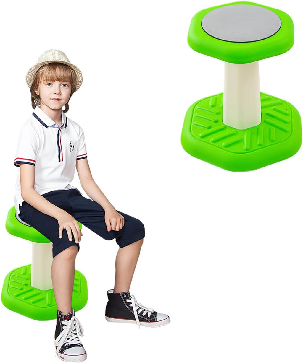Fanboxk Active Chairs Kids Preschool Wobble Stool - Alternative Flexible Seating Balance Wiggle Stool for Classroom,Preschool,Kindergarten&Elementary School,Active Sensory Chairs,Ages3-8,Green(14in)