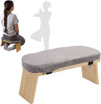 Meditation Bench Folding Bamboo Meditation Stool with Velvet Cushion Carry Bag,Ergonomic Stool, Perfect Seiza Bench Meditation Stool Chair for Prayer,for Deeper Longer Meditation