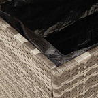 Patio Storage Box Gray Poly Rattan Resin Wicker Bench with Acacia Wood Lid 43.3"x21.7"x24.8" Weather Resistant Outdoor Deck Cushion Chest for Garden Backyard Porch