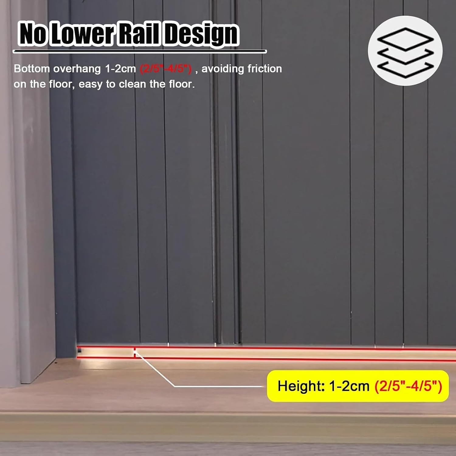 Soundproof Accordion Door - 80 85 90 95 inch Tall Retractable Interior Folding Door for Doorway, Closet, Bedrooms, Space Saving(40x90in(101x229cm))