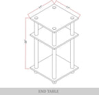 3-Tier End Table with Open Shelves, Natural Oak