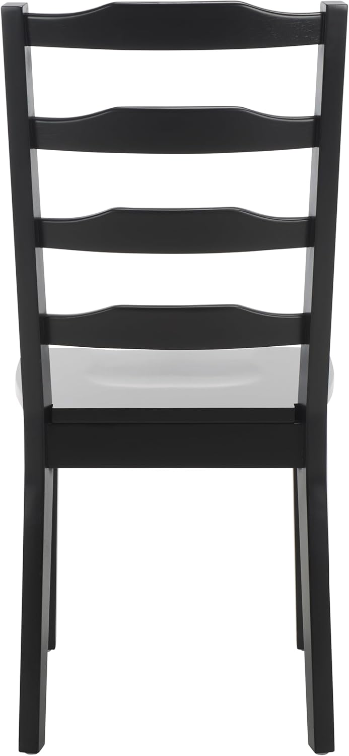 SAFAVIEH Home Collection - Shay Black 5-Piece Wood Dining Set, Traditional Round Table and 4 Chairs, Kitchen or Dining Room (DNS9205B)
