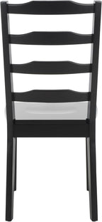 SAFAVIEH Home Collection - Shay Black 5-Piece Wood Dining Set, Traditional Round Table and 4 Chairs, Kitchen or Dining Room (DNS9205B)