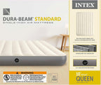 Intex 64103E Dura-Beam Standard Single-High Air Mattress: Fiber-Tech - Queen Size - 10in Bed Height - 600lb Weight Capacity - Pump Sold Separately
