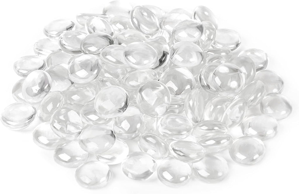 Houseables Glass Marbles, Glass Beads for Vases, Marbles for Vases, 5LB, 500-600, Clear Beads, Clear Gems, Fillers for Centerpieces, Decorative Rocks, Flat, Stones, Pebbles, Crafts, Plants, Fish Bowl