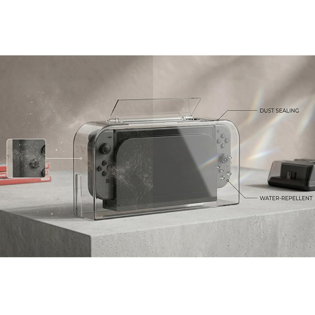 Dust Cover for Switch 2 Console, Hard PC Transparency Heat Dissipation Anti Scratch Storage Dustproof Protective Case Support Cable Port Access