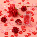 Valentines Day Acrylic Heart 120 Pcs Red and Pink Hearts Shaped Gems Crystals for Table Decoration, Valentine Hearts Vase Filler for DIY Crafts, Valentine's Day Wedding Table Scatter Decoration