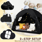 Bed Tent Twin Size - Privacy Sleeping Space with Blackout Design, Breathable Portable Indoor Floor Bed Tent for Toddler Transition