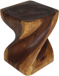 Haussmann Valeris Solid Square Twisted End Table 14 in SQ x 20 in H Walnut