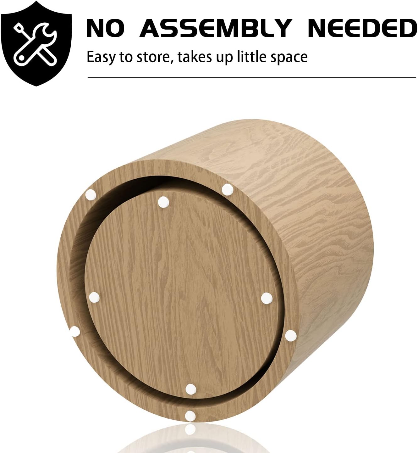 WILLIAMSPACE Nesting Coffee Table Set of 2, Round Wooden Coffee Tables Modern Circle Table for Small Space Living Room Bedroom Accent End Side Table (Wooden Color-Round)