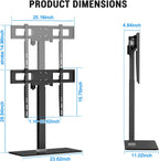 XINYAO Motorized Table Top TV Stand for 32-70 inch Universal TVs, Electric Height Adjustable Desk Monitor Lift Mount with Tempered Glass Base, Holds up to 90lbs, Max VESA 600x400mm