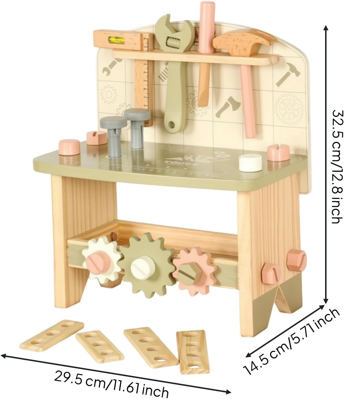 Wooden Toy Workbench Hands-on Wooden Tool Bench Creative Children's Tool Bench for Preschoolers