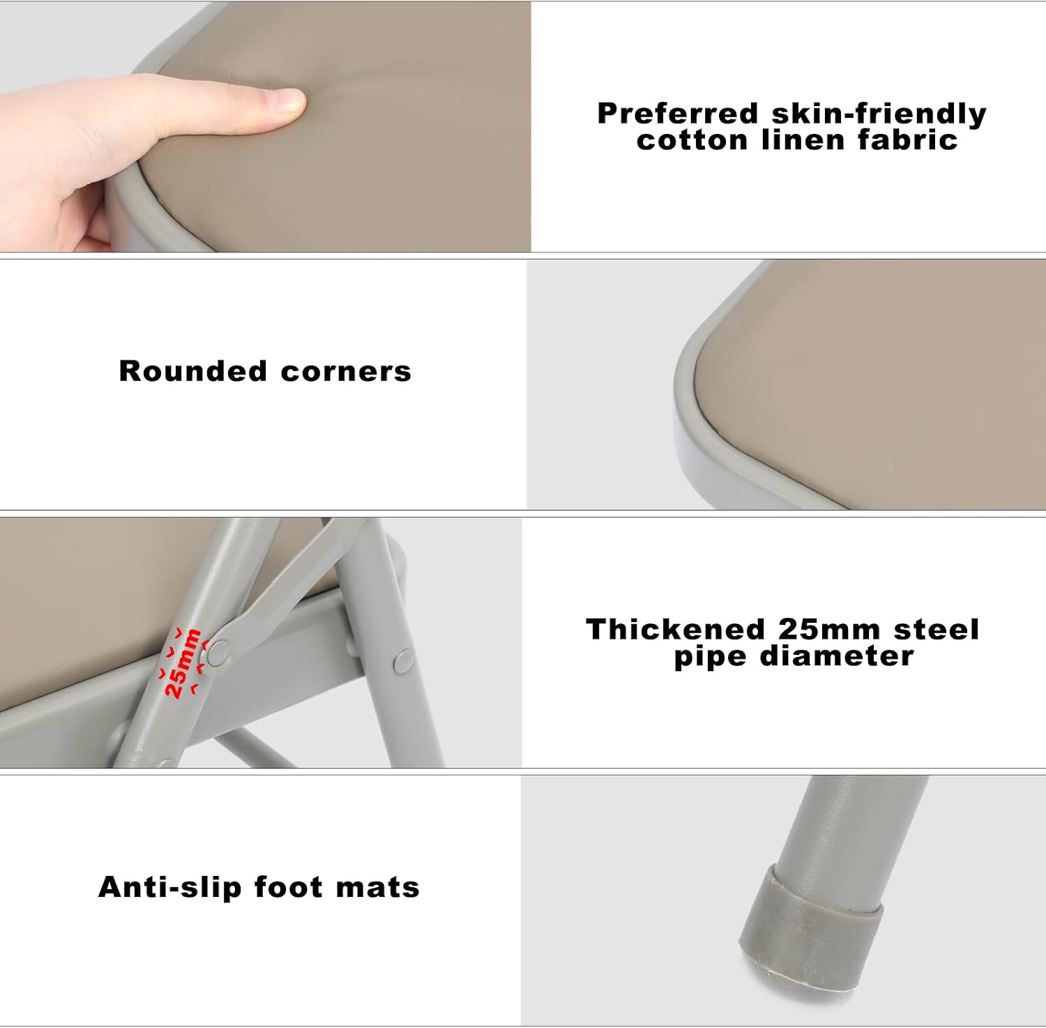 RattanView Yoga Auxiliary Chair with Lumbar Back Support Backless Folding Metal Foldable Flexibility Exercise Chair Balance Handstand Training Tool for Back Pain Relieving Strength Training