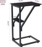 C-Shaped End Table, Small Couch Side Table, Sofa TV Tray Table for Living Room, Bedroom, Bedside ET-D-BK1