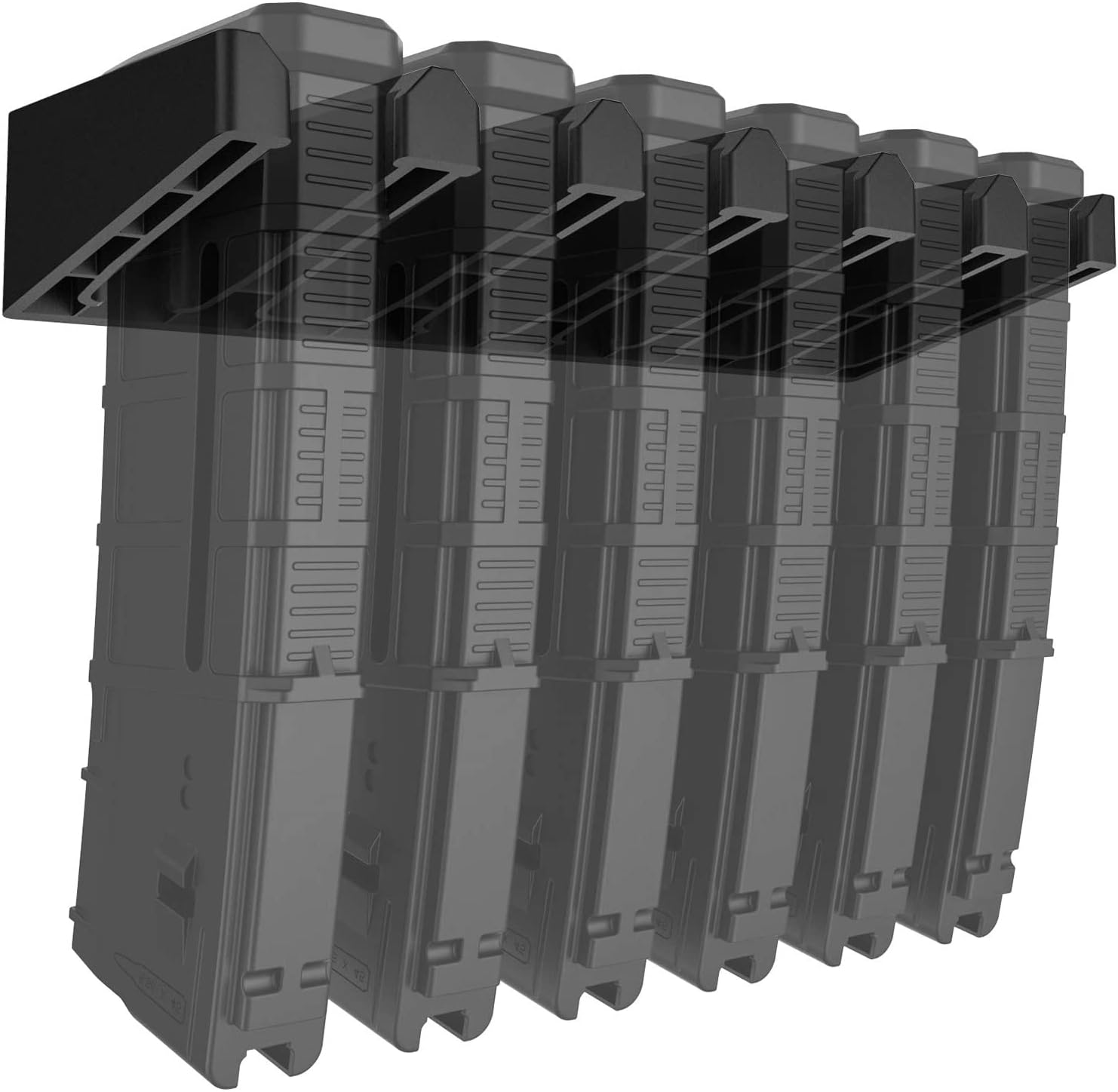 Solid ABS 6X Standard PMAG Wall Mount, Mag Holder, Home Magazine Storage Rack