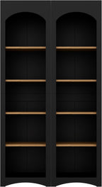 Freestanding Corner Kitchen Pantry with 4 Shelves, Traditional, Rectangular Storage Cabinet, for Living Room, Dining Room, Black