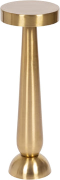 Kate and Laurel Saxena Modern Round Metal Drink Table, 8 x 8 x 24, Gold, Metal Martini Table with Pedestal Design for Use as Small Indoor Plant Stand or Living Room Accent