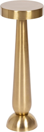 Kate and Laurel Saxena Modern Round Metal Drink Table, 8 x 8 x 24, Gold, Metal Martini Table with Pedestal Design for Use as Small Indoor Plant Stand or Living Room Accent